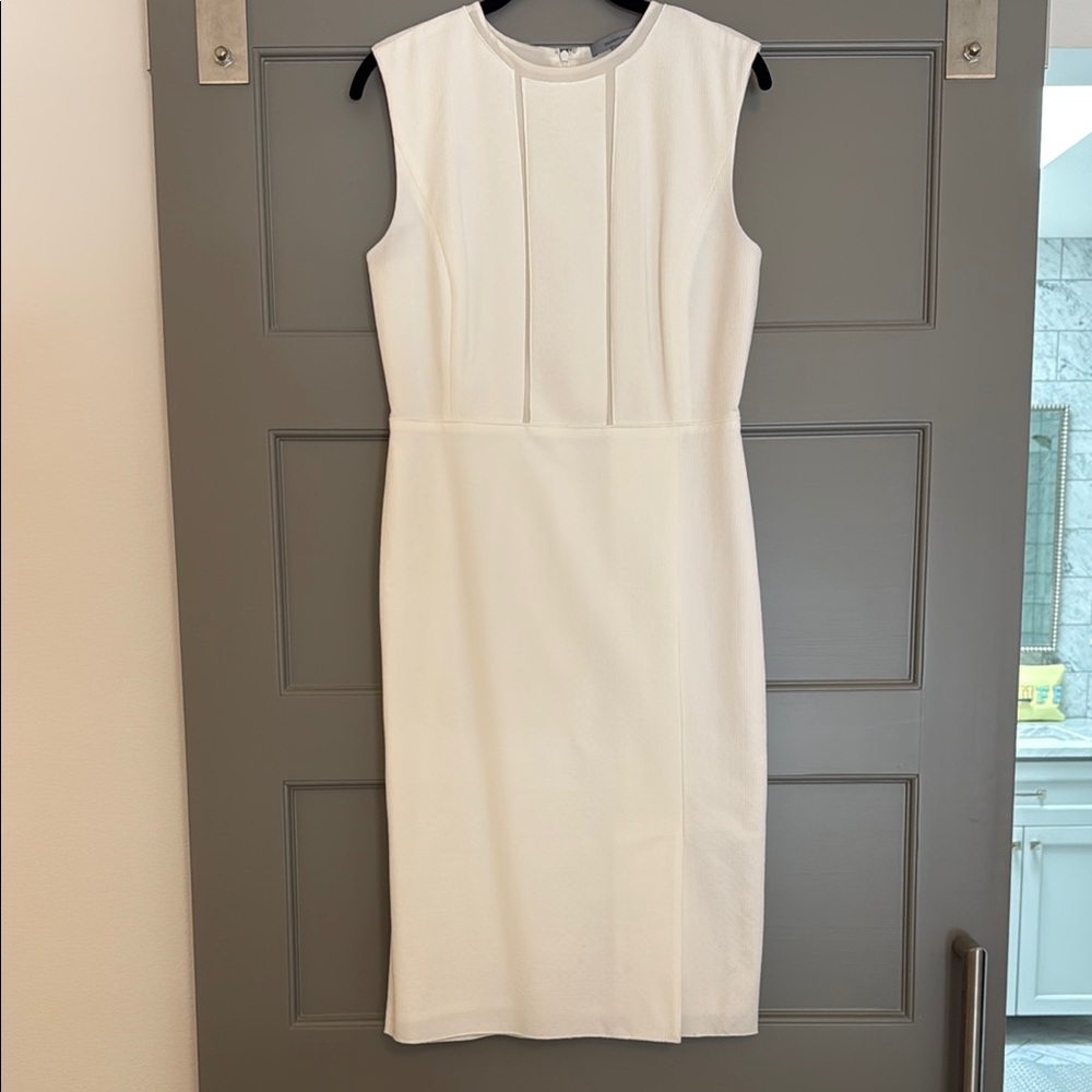 Classiques Entier Off-White Pleated Sheath Dress